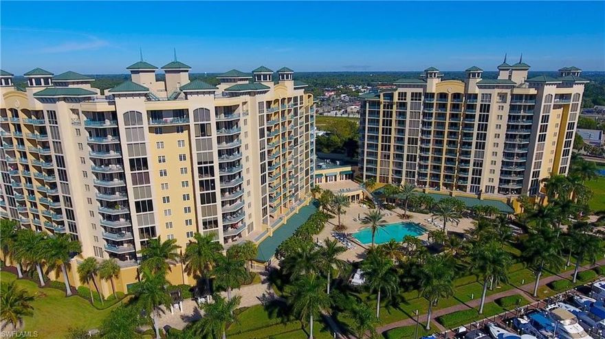 Got sunset? Come and enjoy this luxury 12th floor waterfront condo at North Star Yacht Club. Resort amenities in a gated waterfront setting. Floor to ceiling windows, 42" wood kitchen cabinetry, granite counters, crown molding, whole condo water softener, electric blinds on main living window, plantation shutters in den and guest bedroom, solid surface laminate flooring in main living area and 10 foot ceilings. Includes two parking spaces and oversized additional storage. Live at North Star and enjoy a 15,000 sq.ft clubhouse with business center, meeting rooms, theatre, aerobics and fitness center, steam & locker rooms, Olympic size heated pool and spa. Marina with slips available for lease. Walk down the marina to four waterfront restaurants. This condo has incomparable views of river, marina, yachts, sunsets and more. Take the 5 minute free trolley ride during season to downtown Fort Myer's newly revitalized River District with over 60 restaurants, shops, boutiques, galleries and more.