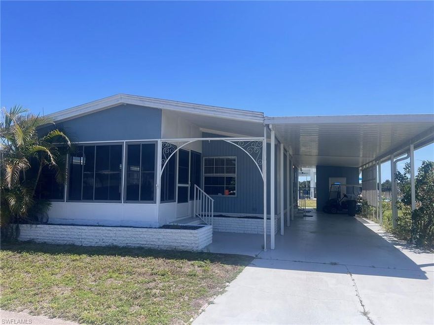 Fantastic 2 bedroom 2 bath manufactured home in Buccaneer Estates!!  This property boasts nearly 1000sf of living area, large kitchen and living room, spacious Florida room, generous sized bedrooms, large carport and laundry room and so much more.  Wonderful 55+ community with great amenities and convenient North Fort Myers location.