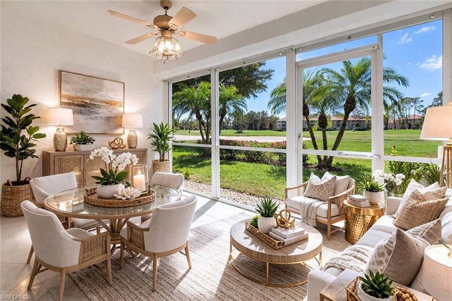 Experience the best of Naples living in this bright and spacious 2-bedroom, 2-bath annual rental located in the sought-after Cranbrook Colony at Royal Woods Golf & Country Club. This first-floor corner unit offers a versatile den, over 1,300?sq?ft of living space, and a detached one-car garage. Relax on the screened lanai with serene views of the golf course, or entertain in the open, light-filled living and dining areas. Residents enjoy a vibrant lifestyle with community pools, tennis and pickleball courts, bocce, and an active clubhouse. Perfect for those seeking comfort, convenience, and the charm of Naples’ premier golf community—this rental offers a rare opportunity to live in one of the area’s most desirable locations.