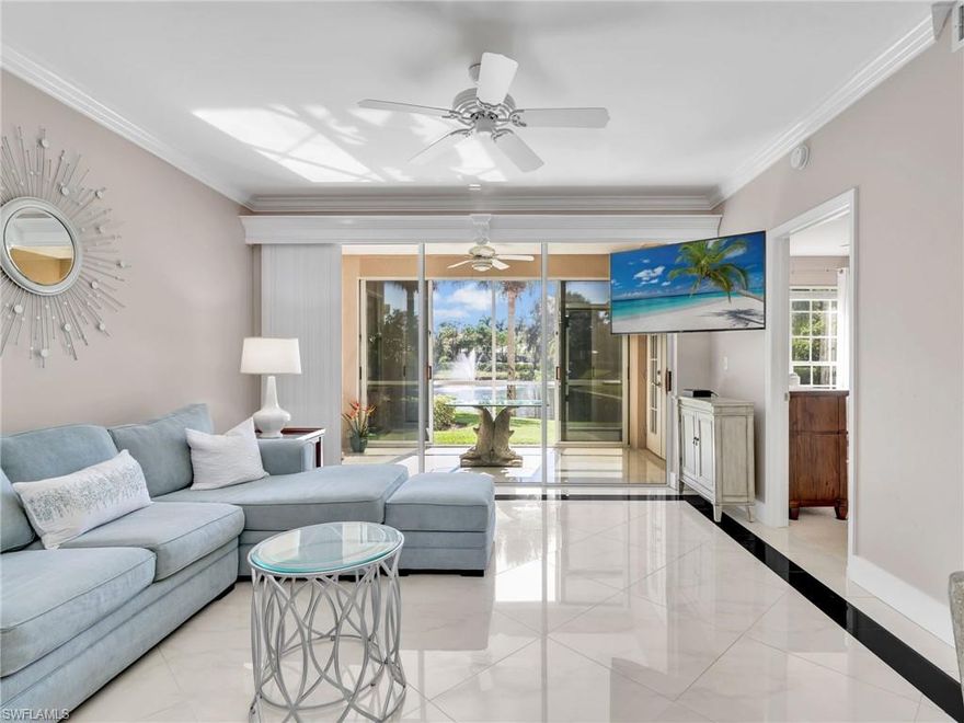 Just a short bicycle ride to one of the USA’s top BEACHES, Del Nor Wiggins Pass State Park. This gorgeous LAKEFRONT coach home offers the perfect blend of luxury, comfort, and convenience. Spanning over 1,400 square feet of air conditioned space. The home features 2 spacious bedrooms, a den with a closet (ideal for an office or guest suite) and 2 beautifully updated bathrooms. This END-UNIT home is filled with natural light and enjoys a preferred southern rear exposure, creating bright and welcoming living spaces. A major renovation has been completed in recent years — and polybutylene piping has already been replaced for added peace of mind. Elegant finishes include plantation shutters, crown molding, and French doors leading from the primary bedroom to a spacious lanai. The chef’s kitchen boasts granite countertops, stainless steel appliances, and 24 x 24 Italian tile throughout most of the home for a refined modern look. Additional highlights include an extra-long driveway, one-car attached GARAGE and extra guest parking spaces. Most furniture is included with the sale making this truly almost move-in ready. Enjoy an active and social lifestyle in Wiggins Lakes and Preserves, featuring two community pools and a tennis court (also used for pickleball). A vibrant social calendar offers plenty of opportunities to connect with neighbors and enjoy community events. Located just minutes from the upscale shopping and dining at Mercato, this home combines coastal luxury with everyday convenience — all within easy reach of Naples’ world-famous beaches. ***** THERE ARE TWO VIRTUAL TOUR LINKS TO CLICK ON AS WELL FOR MORE INFORMATION *****