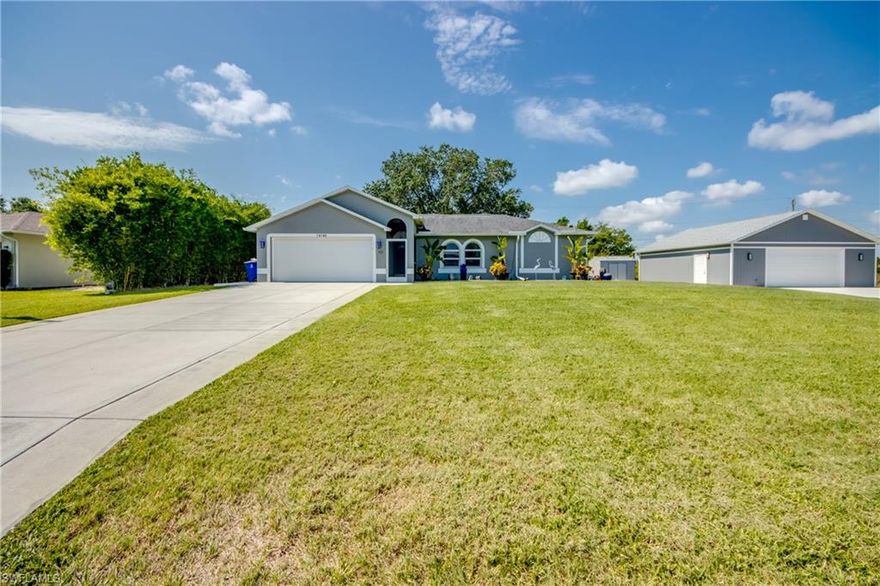 Welcome to 14160 Cedardale Street, a completely remodeled gem nestled in the heart of Buckingham, a peaceful & private neighborhood in Fort Myers, Florida. This beautifully updated home blends contemporary luxury with practical design, offering a lifestyle of comfort and sophistication. Some of the most recent improvements include a full remodel, entire replumb, A/C system & ducts (2021), detached garage addition (2023) and plenty more.

Step inside to discover a bright and airy open floor plan, adorned with high-end finishes throughout. The gourmet kitchen is a chef’s delight, featuring gleaming countertops, stainless steel appliances, and ample cabinetry. The living room invites cozy evenings with family—perfect for relaxing or entertaining.

Outside, the property truly shines with a brand-new detached garage situated on an additional lot, seamlessly combined into one expansive estate. Ideal for car enthusiasts or those in need of extra storage, workshop and this oversized garage offers endless income producing possibilities.

But it doesn’t stop there—a third lot located directly behind the garage is also available, providing even more space for future expansion, a pool, garden retreat, or your ultimate outdoor entertainment area.

Don’t miss this rare opportunity to own a one-of-a-kind property with flexibility, style, and room to grow.

Schedule your private showing today and experience the exceptional lifestyle that awaits at 14160 Cedardale Street.