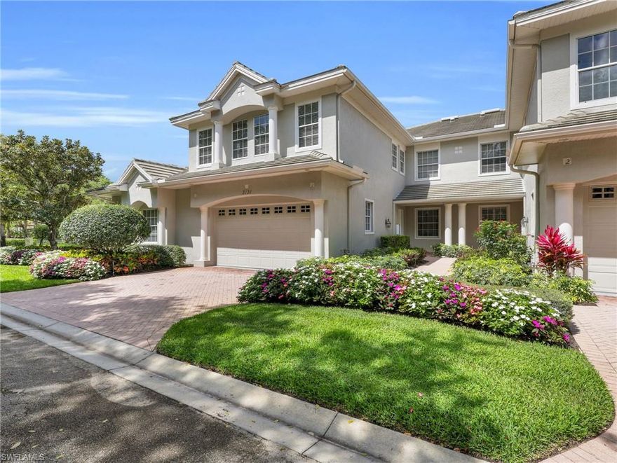 Graced with an adaptable layout, this first-floor 2b+den/2 bath coach home in Kensington delivers exceptional flexibility, light-filled living, and golf course views—all wrapped in a timeless design that never goes out of style. Spanning 2,160 square feet under air, the residence offers a bright, airy feel enhanced by coveted western exposure . Triple pocket sliders that open to a screened lanai for true indoor/outdoor living. Wide-plank wood-style flooring throughout the main living areas and primary suite adds warmth and continuity to the clean, classic aesthetic. Designed with versatility in mind, the floor plan features three distinct flex spaces—a formal dining area easily reimagined as a sitting room or library, a private den ideal for a home office or guest overflow, and a generous bonus space tucked beneath the stairs suited for an office,  creative studio, fitness nook, hobby room, or additional storage. At the heart of the home, the oversized kitchen is both functional and inviting, appointed with quartz countertops, a center island, and an eat-in area that seamlessly connects to the surrounding living spaces. The primary suite offers a quiet retreat, complemented by an ensuite bath finished with matching quartz surfaces and a frameless glass shower—echoed in the guest bath for a cohesive, polished look. Volume ceilings throughout further enhance the sense of space and light.  Kensington CC currently has Sports, Social and Preview Memberships available. The full golf memberships are on a waitlist. Kensington is Ideally located just minutes from sun-drenched Gulf beaches, Mercato,  Naples’ premier shopping, dining and I-75.