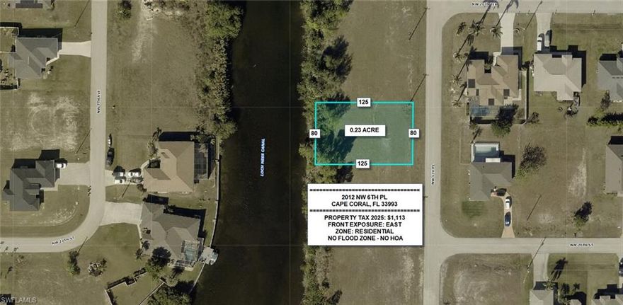 Waterfront homesite with peaceful canal views, perfect for building your dream home. Located in a growing area with new construction nearby and convenient access to shopping and dining. Great opportunity for investment or future development. Seller also sells the adjacent lot at 2008 NW 6TH PL CAPE CORAL FL 33993.