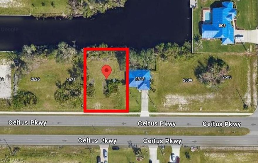 Beautiful waterfront lot located on Ceitus canal and miles of navigable waters. Build your dream home here or will build to suit.