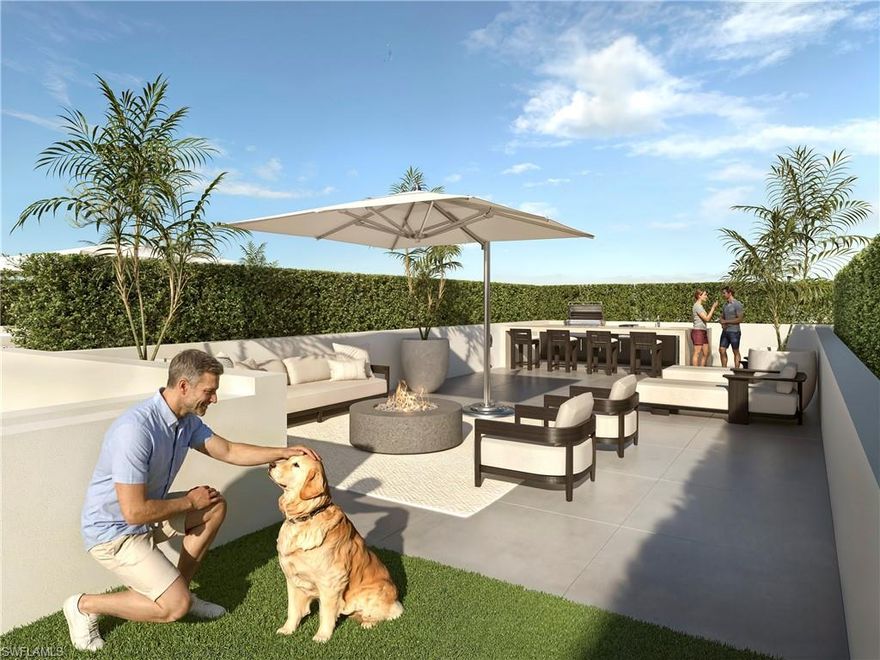 Sales Center located at 850 Central Avenue #120 Naples, FL 34102. Residence 301 at Two Ten West is a 3-bedroom plus den, 4-bath corner residence in one of downtown Naples’ newest boutique luxury developments. Thoughtfully designed with high-end interior finishes, the home features sleek New Style cabinetry, creating a contemporary, sophisticated aesthetic throughout. Designed for seamless indoor-outdoor living, the residence offers multiple private outdoor spaces, including a spacious balcony with an outdoor fireplace and an expansive private rooftop terrace—ideal for entertaining or relaxing. Floor-to-ceiling windows frame cityscape views while filling the home with abundant natural light. This residence also includes a private two-car garage, providing convenience and security in the heart of downtown. Just steps from 5th Avenue South, residents enjoy premier dining, shopping, galleries, and entertainment, all within an exclusive, low-density setting. Estimated delivery Fall 2026.