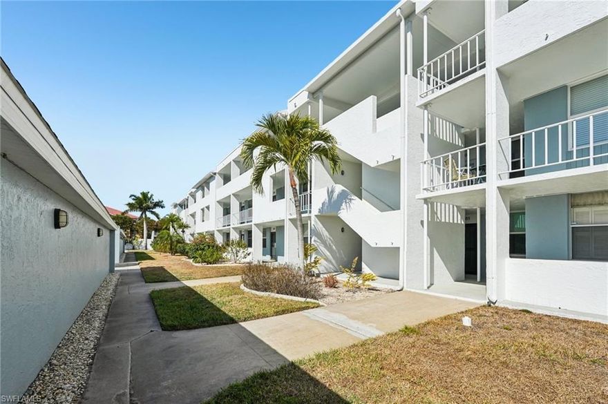Welcome to this awesome opportunity in Bermuda Club!  This 3rd floor condo overlooks the courtyard area with the pool and clubhouse in the background.  Very nicely maintained with an opportunity to improve it to your liking.  Newer heating/cooling!  Large primary bedroom with multiple closets and privacy overlooking courtyard for peace and quiet!  Shared laundry and elevator!  Bermuda Club also has access to a creek with Gulf access if you'd like to paddleboard or kayak.  Nicely located with lots of shopping, coffee, and grocery nearby as well as downtown Fort Myers, Cape Coral, Fort Myers Beach, Sanibel and Captiva.  Come take advantage of the value this condo brings to your Florida dreams.