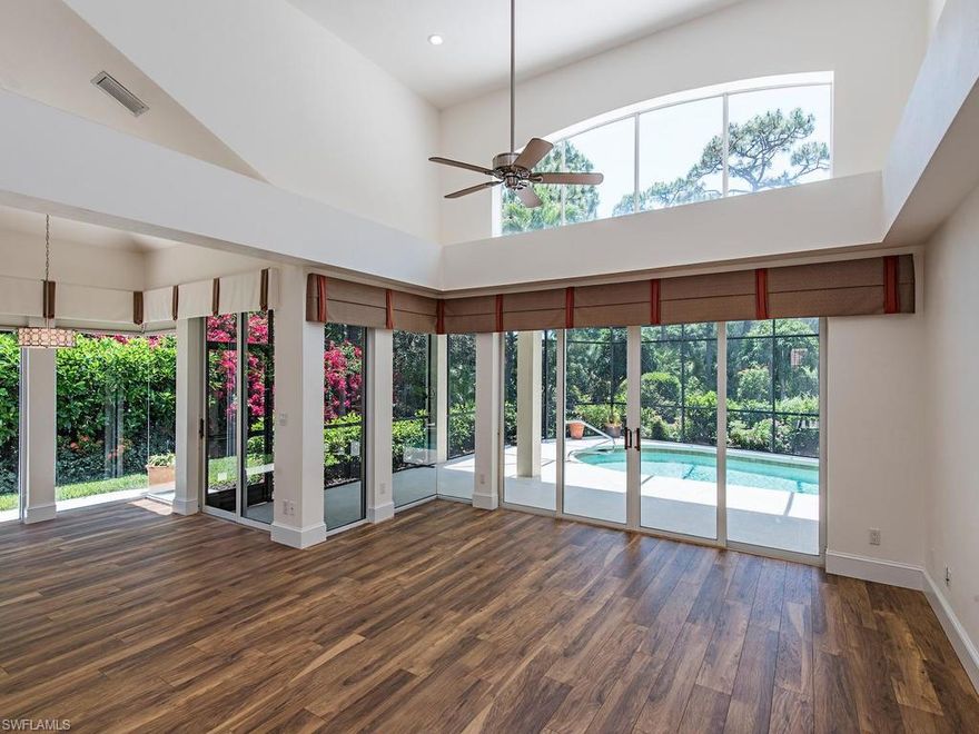 V.2481 - Totally remodeled villa home with pool and spa in beautiful Riviera subdivision. Wonderful great room design - open and light. A wall of glass opens to private views of gardens and golf course. Builder’s floor plan has been modified and extended at the time of construction. Extensive remodeling and renovation in 2017 ( new: all flooring, all bathrooms, all appliances, pool heater, A/C unit ..and more). Carefree living at its best with Riviera association looking after many aspects of home ownership. Attached floorplan and list of features.