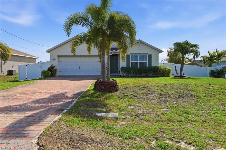 Welcome to 2505 NW 20th Place, a meticulously maintained one-owner residence offering 4 bedrooms, 2 bathrooms, and 1,828 square feet of living space (2,258 total). Ideally situated in a quiet and desirable Cape Coral neighborhood, this move-in-ready home showcases pride of ownership and thoughtful upgrades throughout.

At the heart of the home is a beautifully appointed kitchen featuring sleek quartz countertops—perfectly designed for both everyday living and effortless entertaining. The open-concept layout seamlessly connects the kitchen, dining, and living areas, creating a bright and inviting space for gatherings.

Step outside to a spacious backyard, fully enclosed with a newer vinyl privacy fence, offering ample room for pets, recreation, or the addition of a future pool. Relax and unwind in your private hot tub, while enjoying added peace of mind with a full home security system equipped with cameras. A complete irrigation system ensures a lush, well-maintained landscape year-round.

Conveniently located just minutes from Coral Oaks Golf Course and Seahawk Park—featuring a unique remote-control airplane field and runway—this home offers a perfect blend of comfort, convenience, and lifestyle. Thoughtfully cared for and ready for immediate occupancy, this exceptional property is an opportunity not to be missed.