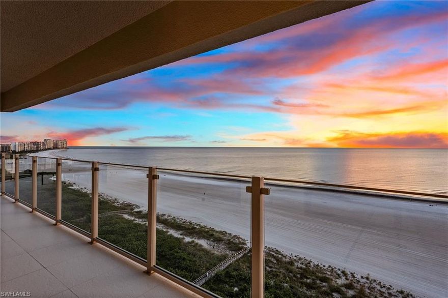 It’s rare for a property of this caliber to become available. This one-of-a-kind, double-front penthouse at The Prince occupies the entire front of the top floor, set in the heart of Marco Island’s iconic crescent beach, and captures truly unrivaled, sweeping views from north to south.Positioned further out on the beach than neighboring residences, this exceptional unit showcases commanding panoramic views of the renowned shoreline—an uninterrupted stretch of pristine white sand meeting the vibrant waters of the Gulf of Mexico. From sunrise over the island to glowing sunsets along the coast, every room is immersed in the ever-changing coastal landscape. Originally designed for the developer, the residence has recently undergone an extensive, high-end renovation, seamlessly blending modern luxury with timeless coastal elegance. Offering four bedrooms plus a den, four baths, and nearly 4,400 air-conditioned square feet, the open layout flows effortlessly to over 1,400 square feet of wraparound beachfront terrace and approximately 172 feet of direct beach frontage—ideal for capturing the full sweep of shoreline views. Whether entertaining or enjoying quiet moments, this penthouse delivers a private oasis in the sky, where the rhythm of the waves and the beauty of Marco’s crescent beach take center stage. Additional highlights include new impact glass and shutters, along with the rare advantage of only one maintenance fee. Seller is a Florida-licensed REALTOR®.