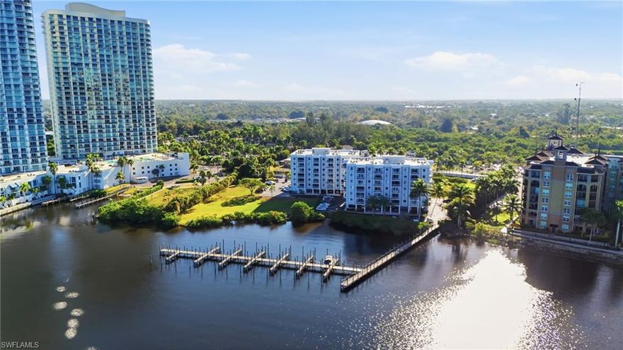Welcome to Palm Beach Landings, a gated, waterfront community in Downtown Fort Myers. This 2-bedroom, 2-bathroom fully furnished condo features a split bedroom floor plan, laminate flooring, and a private balcony with serene city and landscaped views. Enjoy your own heated electric pool and spa, along with access to community amenities including a boat slip, marina, community pool & spa, BBQ area, bike storage, library, and clubhouse.

The unit is on the 5th floor of a 6-story mid-rise building with elevator access. Central electric heating and cooling keep you comfortable year-round, and the kitchen offers a breakfast bar and family dining area. The master bath includes a combo tub and shower.

This condo provides direct river frontage with gulf access, including a boat ramp, dock, and utilities at the dock—perfect for boating enthusiasts. Pet restrictions apply, and the unit is part of a mandatory HOA with quarterly fees.

Conveniently located near shopping, dining, and cultural attractions, this home offers the perfect mix of waterfront lifestyle and downtown convenience.

We are accepting offers through bidding only. Bidding ends on Jan 19th at 5PM eastern time for this online auction, (no reserve). The list price is $190,000.  SELLER RESERVES THE RIGHT TO ACCEPT, REJECT, OR COUNTER any bids. See the disclosures folder on the auction link for terms and conditions.