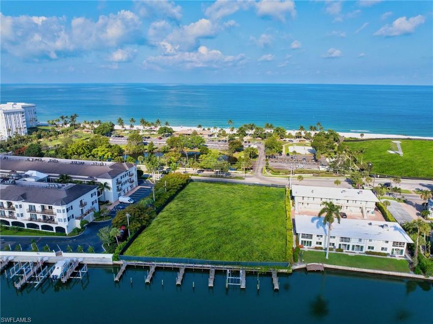 Perched on picturesque Hurricane Harbor, overlooking the tranquil bay and the majestic Gulf of Mexico, 1500 Gulf Shore Blvd. North embodies an extraordinary prospect for residential development in the coveted heart of downtown Naples. Spanning nearly a full acre, the parcel could be utilized for a one of a kind waterfront single family home, or be developed as envisioned by MHK Architecture. The distinctive project unveils plans for four high end luxury condominiums, each boasting panoramic vistas, private dockage, single-family design, seclusion, and a low-density ambiance. All this is complemented by its enviable proximity to the newly minted Four Seasons Hotel and the esteemed Naples Beach Club. Such a coveted locale, boasting an exceptional walking score and unparalleled eastern and western waterfront views, alongside the added convenience of boat slips granting swift Gulf access, presents a parcel of exceptional and scarcely found development opportunity within the confines of Old Naples.