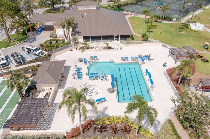 Turnkey top floor Bayview model with a terrific view with furnishings you’ll want to keep. Many upgrades and well maintained. Gorgeous view overlooking the golf course, lake, tennis courts and more. Tasteful laminate in the living area, plantation shutters, updated master bath vanity with granite or quartz countertop. Updated kitchen ceiling eliminating the plastic dome. Stack washer/dryer combo allowing for more usable storage. The large lanai has heavy impact glass sliding doors so it can be used with fresh air or air conditioning. The condo association has a patio area with barbeque grills that is perfect for their numerous community and personal entertaining.
Breckenridge is a friendly and socially active community has bundled golf with no cart fees, 5 pools, 8 Har Tru tennis courts, pickle ball, bocce, shuffle board and many activities in the clubhouse. Estero is in the heart of Southwest Florida, only minutes from the airport, beaches, 3 huge shopping malls, restaurants galore, public library and state park. Short drive to Naples or Fort Myers. 5G WiFi is included. Please view this home using the MATTERPORT virtual tour.