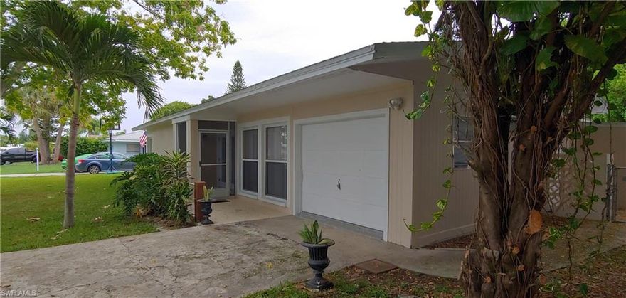 ONE OF THE LEAST EXPENSIVE POOL HOMES IN THE SE OR SW WITH CITY UTILITIES Paid in full.   CBS constructed with 3 Bedrooms and a below-ground pool for under $200,000. Nice home and ready to move into.  This home is centrally located and has easy access to Fort Myers Bridges. It has a fresh new look and needs a new owner. If you're from up North and spend your winters here in Florida, why pay the costly Vacation rental prices. Lots of backyard privacy while you enjoy your below-ground concrete pool (Southern Exposure), Landscaping is designed to attract beautiful butterflies. Let's not forget the EXTRA STORAGE for your lawn equipment attached to the rear of the home. City Utilities in and paid for.