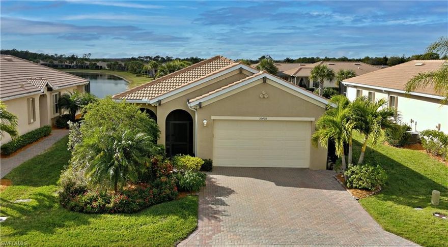 Florida Living at its best.  Immaculate 2 bed/2bath +den Nautilus has it all. Storm smart hurricane screens on lanai with accordion shutters on windows, plantation shutters and tile flooring in living areas. The kitchen has stainless steel appliances, white cabinetry with pullout drawers, pantry, granite countertops and tile backsplash. Other upgrades include driveway widened, professionally landscaped, whole house water purification with Reverse Osmosis and California Closets in Master. Replaced in 2021: complete A/C system, Pool Pump, Electric/Solar Pool Heater/Salt generator and Bidet in master. Pelican Preserve has it all for amenities – 3 pools (1 indoor), fitness center, spa, game and computer rooms, billiards, sewing/crafts, woodworking shop, 2 restaurants, preserve with boardwalk, nature trails, dog park and fishing pier, 27-hole golf course, new clubhouse with pro-shop, pickleball, tennis, theater, and large multipurpose room for parties and large events. Close to Publix, Winn Dixie, Walgreens, CVS with easy access to 1-75 and the SWFL international and the Spring training fields of the Boston Red Sox and the Minnesota Twins are minutes away.