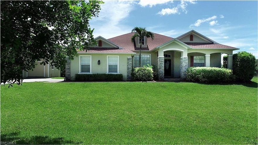 A Piece of paradise!!  This beautiful and well-kept ranch-style pool home is situated on just under an acre. It offers 2383 square feet of living space with 4 bedrooms and 3 bathrooms on a split floor plan AND a Shed/workshop on property with a 2-car garage. This home features tile, and wood and carpet thru out. The tile and wood floors were installed in 2018. Your new home features hurricane/Plantation shutters for summer storm season. Take a dip in the pool on hot summer day, the screen was replaced in 2018 and the pool pump is 3yrs old. The roof was replaced in 2018 and the AC in 2019. This Beautiful home is found in the highly desirable neighborhood of Telegraph Creek Estates. You'll have access to tons of local hot spots such as a boat launch, camping sites, nature trails, a large marina, the Boat House restaurant, and Downtown Fort Myers and just around the corner from community of Babcock with restaurants and shopping