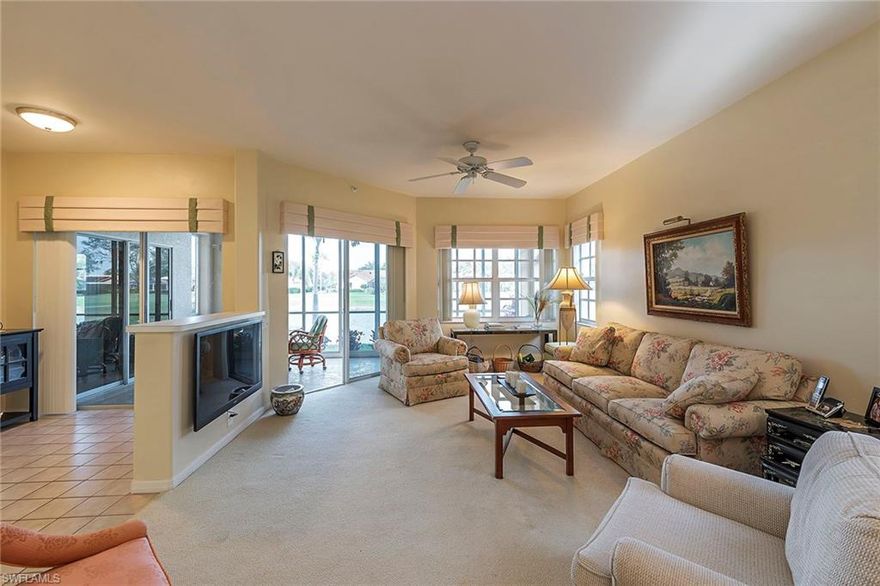 Perfect view overlooking golf hole number 14 and a pond. Enjoy taking in the scenic view from the enclosed lanai. This first floor Nottingham floor plan is a three bedroom and two bath home with a one-car garage. The kitchen features a large pantry. The home is being offered turnkey. Worthington Country Club is a bundled community offering a distinctive lifestyle featuring a gated community with guard and gatehouse, a brand new renovated championship 18-hole golf course, five lighted Har-Tru tennis courts, beautiful with dining, pub, resort style pool, hot tub, fitness center and outdoor cabana. Worthington Country Club is centrally located offering easy access to Bonita Beach, Southwest Florida International airport, world-class shopping, exquisite dining and entertainment.