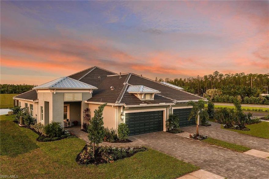 New Villa Home by Neal Communities in MARQUESA ISLES. This SANDCASTLE villa home is a 3 bedroom, plus den, 2 bath, 2 car garage home. UPGRADES THROUGHOUT! Gourmet kitchen package, quartz counters, upgraded cabinets, stainless steel appliances, 12x24" tile floors throughout, 8-ft doors, IMPACT WINDOWS/DOORS, with an extended lanai. Make your appointment to come see it today! Many benefits to living in this wonderful community is enjoying NATURAL GAS, LOW HOA FEES AND NO CDD! This home is built on lot 84. **Photos are of the Sandscastle Model*** NOT ACTUAL PHOTOS OF HOME.