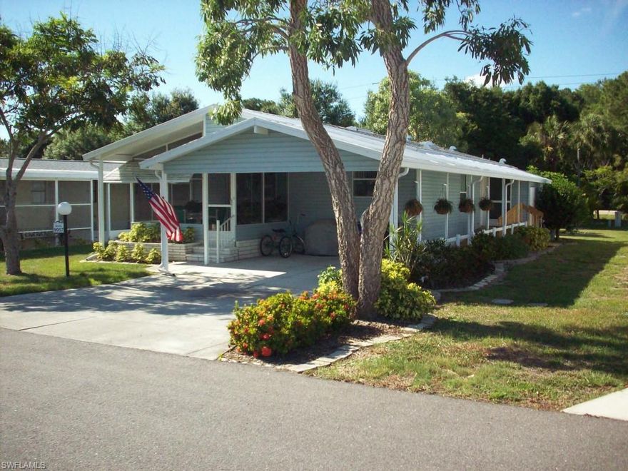 Palm Harbor model with screened lanai conveniently located in beautiful Crystal Lakes 55+ gated community.  Numerous resort amenities with low fees and a security gate for added peace of mind.  Air conditioned clubhouse with heated pool/ spa and fishing pier. Card room, catering kitchen, billiards, library and many activities and events.  Bocce Ball, tennis court, shuffleboard, horseshoes.  Excellently maintained home with new heavy duty architectural shingle roof and extra capacity high efficiency 2 1/2 ton Carrier A/C system in the last 2 years.  Newer Range, Refrigerator, Washer, Dryer and Carpeting. Beautifully furnished with King size bed in Master bedroom and queen in quest room. Large screened lanai to enjoy the cool breezes.  Wheel chair ramp for easy access. Ramp was built with screws for easy removal if not needed.  Large exterior storage room. Constructed to more stringent hurricane building codes that went into effect in 1993.  Conveniently close to entrance gate on a large cul-de-sac for easy and quick access.  This home shows pride of ownership, is turnkey and sold fully furnished.