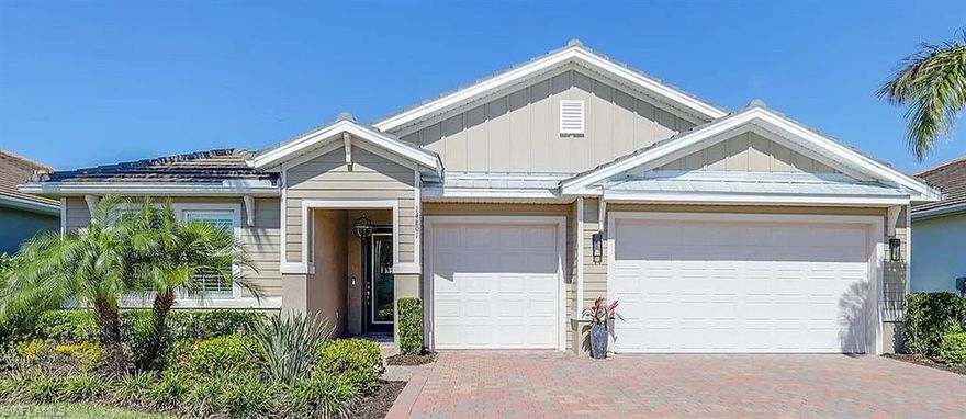 Luxury resort-style living in the fabulous pool home in Naples Reserve ! Designed for indoor-outdoor living, this open concept 4 bedroom - 3 bath, coastal home offers a view of a small lake from the private lanai. The kitchen features quartz countertops, pantry, upgraded stainless steel appliances and a chefs island. Enjoy peace of mind in your tropical paradise with impact windows and doors, Sun Catcher roll down hurricane screen, a new whole house generator and is in the x-zone with no flood insurance required.
Every day feels like a vacation in this gated community with amenities of pickleball, tennis courts, bocce, fitness center, scenic walking trails, a dog park, the fun Kids Cove, lagoon-style pool and the Island event club. Convenient access to both Marco Island and Naples beaches, shopping and restaurants makes this comfortable home the perfect SWFL location.