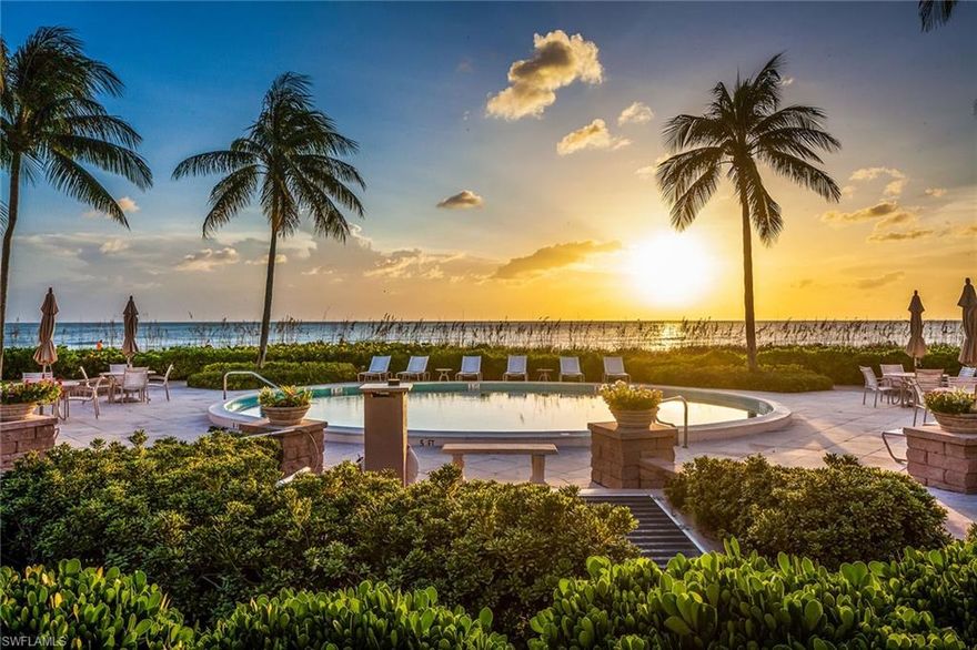 Located directly on the beach, having undergone a complete renovation, this second-floor, end unit is a must-see. The light and bright open floor plan is complemented by silver oak plank flooring, while the stunning kitchen is adorned with newer appliances including a Sub-Zero refrigerator and a Bertazzoni oven. The washer and dryer are located within the unit and the A/C and hot water heater were both replaced in 2018. The Shores of Naples is an intimate complex with only 28 units, while the property is meticulously maintained by the on-site manager.