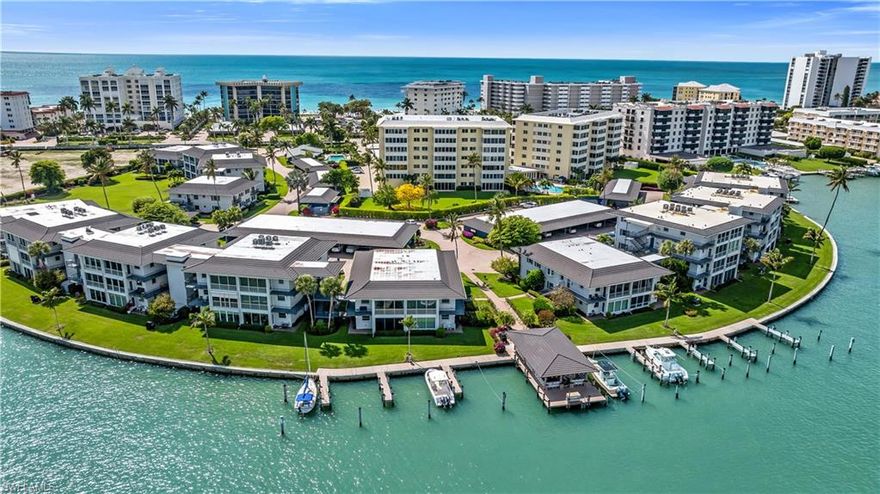Enjoy postcard-worthy bay views from this second floor, end-residence featuring 3 bedrooms and 2 baths in the sought-after Moorings waterfront community. Just moments from Naples’ white-sand beaches, with boat slips available for lease, this location offers the ultimate coastal lifestyle. The residence is a remarkable find, comfortably furnished and move-in ready, yet primed to be transformed into your own coastal retreat, with hurricane-rated sliders and doors already in place. Additional features include covered parking with private storage, and convenient in-unit laundry. Residents enjoy a heated pool and a pavilion over the bay, perfect for private gatherings, or watching dolphins and boats under beautiful sunset skies. Exceptional location west of US-41, between the Ritz-Carlton and downtown Naples, just a short bike ride from shopping and dining at Venetian Village and Waterside Shops. Experience waterfront living where every day feels like a vacation.