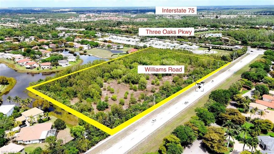 A truly rare and exceptional opportunity to acquire approximately 10 acres of prime residential land in the heart of Estero. Ideally positioned on Williams Road, just moments from the highly desirable Three Oaks Parkway and Corkscrew Road corridors, this expansive parcel offers unmatched potential in one of Southwest Florida’s fastest-growing areas.
Previously approved for a 132-unit condominium development, this property carries a valuable history of entitlement, making it especially attractive for builders, developers, and investors seeking to capitalize on the area’s continued growth. Whether you envision reviving a multifamily concept, creating a boutique residential community, or designing a private estate compound, the possibilities here are both flexible and compelling.
The location is a standout feature—situated near Estero High School and in close proximity to the future Estero Sports Park, a major planned amenity that is expected to further enhance property values and community appeal. Surrounded by established neighborhoods, new construction, and expanding infrastructure, this site is perfectly positioned to benefit from ongoing development trends.
With residential zoning already in place, this property offers a streamlined path toward development while still allowing for creativity and vision. Large parcels of this size and caliber are becoming increasingly scarce in Estero, making this a unique chance to secure a significant footprint in a high-demand market.
Whether you're a developer seeking your next signature project or an investor looking for long-term upside, this property delivers location, scale, and opportunity in one remarkable package.