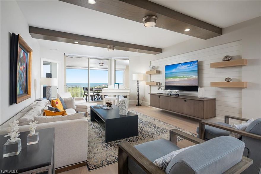 If looking for instant gratification, this 3-bedroom, 3-bath luxury tower residence in St Raphael is offered furnished and ready for the next buyer to start enjoying immediately.  The interior design and high-end renovation by Design West created a sophisticated but comfortable space with extraordinary backgrounds, meticulous finishing details, and light, bright kitchen with Thermador appliance package. The spectacular renovation created an open floor plan providing natural light throughout the day. Start the day with a view of the sunrise and celebrate the breathtaking sunsets on the Gulf at the end of the day.  2 deeded parking spaces in the garage are included as well as an air-conditioned storage locker.  St Raphael has the largest pool in Pelican Bay, two Har-Tru tennis courts, health club-fitness room, and is in a great location for quick easy access to one of the two private beach clubs for Pelican Bay homeowners.  Restaurants on the beach, and beach attendants are available to set up chairs and umbrellas. Enjoy access to kayaks, canoes, sailing, tennis, fitness-all of the fabulous amenities and the incomparable lifestyle of Pelican Bay. (2 dogs/cats allowed at St Raphael.)