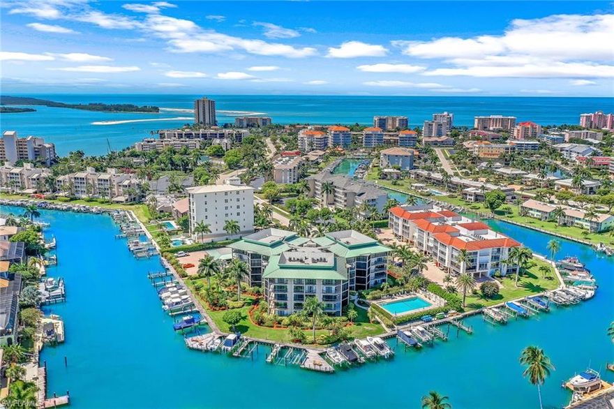 Rarely available, well-maintained and spacious two-bedroom, two-and-a-half-bath direct-access waterfront condominium. This unit features beautiful long water and converging waterway views from the balconies and lanai. Boasting over 1,600 air-conditioned square feet of living space with a den/ family room that could be converted into a third bedroom, this condominium has many possibilities. Enjoy the updated master bath and laundry in unit. Assigned boat slip with quick access to the Gulf of Mexico through Caxambas Pass. One assigned covered parking space and a storage locker. Everything you need to live in paradise. Original owners. Tropical Isle is a low-density building on a quiet cul-de-sac and is a short distance to south beach access.