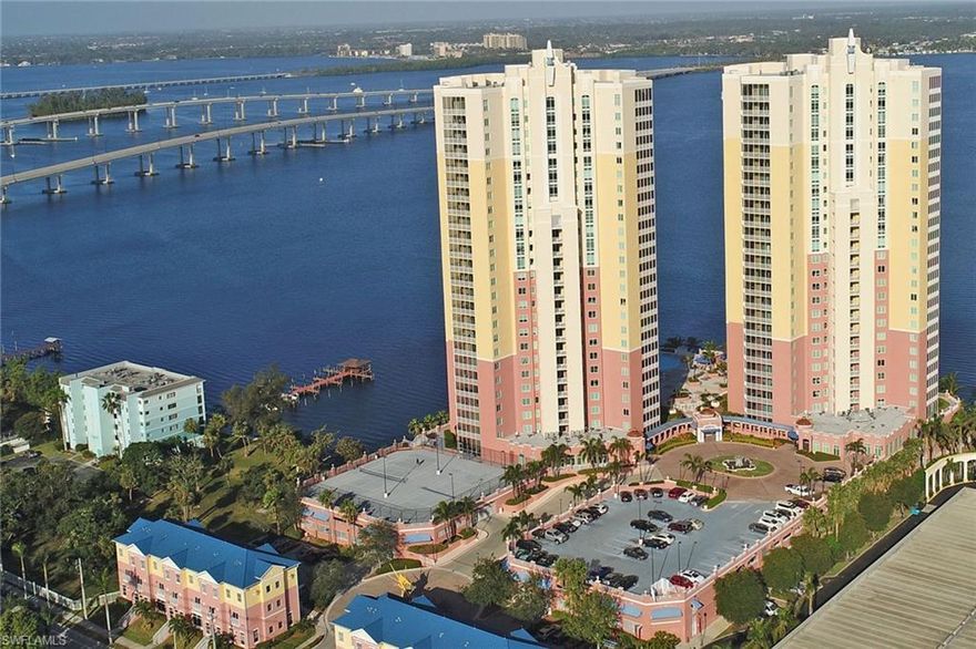 Exquisite & Upgraded St Tropez unit features a master suite, guest suite, and a third bedroom/den. ENJOY BREATHTAKING VIEWS of the Caloosahatchee River. Watch the dolphins play in the morning and soak in the vibrant sunsets in the evening from your private tiled lanai. This unit has been completely remodeled and includes new GE Profile kitchen appliances, upgraded kitchen & bath cabinetry, elegant granite counter tops and plank floor tile throughout.  Go for a relaxing swim in the beautiful riverfront infinity edge pool and spa!  Additional amenities include: theater, billiard room, fitness center, private function room and much more. Kayak and bike storage available and a private storage locker is included. Also enjoy the private community park, launch a kayak, BBQ on the communal grills or play a few sets on the tennis pickle ball courts. Two premium designated parking places and don’t forget the private elevator! 

The River District offers many outstanding Restaurants, Cultural & Entertainment Venue's that are a walk away or a quick trip on the free trolley offered during peak season.