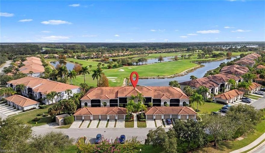 Very nicely updated Barrington model Veranda condo with southeastern lake & golf green views! The Barrington features 2 bedrooms, 2 baths, a den, a one car detached garage and both a front and back screened lanai! This condo has been well upgraded, including single level Quartz countertop and white kitchen cabinets, luxury VP flooring in both bedrooms and the den, newer AC, new fans and light fixtures, freshly painted walls and more! Heritage Bay features a stunning 27-hole Lewis-Azinger designed golf course and aqua driving range. The grand clubhouse offers diverse dining options, elegant event spaces, and a lively social scene. Have a bite to eat in The Grille Room— a casual indoor/outdoor bar & dining area, with an incredible southern view of the 27th green. Members can also enjoy a resort-style pool area with heated spa & 'The Cabana' poolside bar & grille with a full service kitchen. The community also includes a top-notch tennis program with 7 har-tru clay courts, pickleball & bocce courts, and a state-of-the-art fitness center. With a calendar full of events and activities, Heritage Bay ensures a vibrant and luxurious lifestyle for its members. Whether you're a golf enthusiast or simply looking for serene views and luxury living, Heritage Bay offers it all.