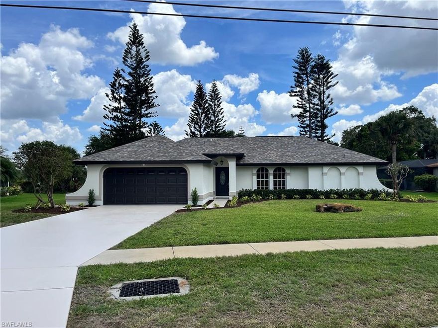 WOW! Don’t miss the opportunity to own this amazing home in one of Lehigh most desirable neighborhoods! Situated on an oversized lot, this recently remodeled 3 bedroom, 2 baths, two car garage offers an open concept living, with custom tile throughout all living areas and wood laminate flooring in all the bedrooms. This newly painted home offers real wood kitchen cabinets with soft close drawers, granite countertops and stainless-steel appliances. Master bedroom includes large walk in closet and master bath with dual vanity, and custom shower with a new frameless shower enclosure. Both guest bedrooms offer walk in closets and the guest bathroom opens to the patio making it a perfect future pool bath! Home also features a new roof (2023) with a secondary water proofing membrane, cedar wrapped facia, new hot water heater (2023) and AC (2021). Exterior of the home was also just repainted and offers an oversize driveway, custom landscape, irrigation system and a shed that conveys with the sale! Community offers a private playground, volleyball court, sidewalks, jogging paths, and the lowest HOAs in the area! Don’t let this turnkey home get away, schedule your showing today!