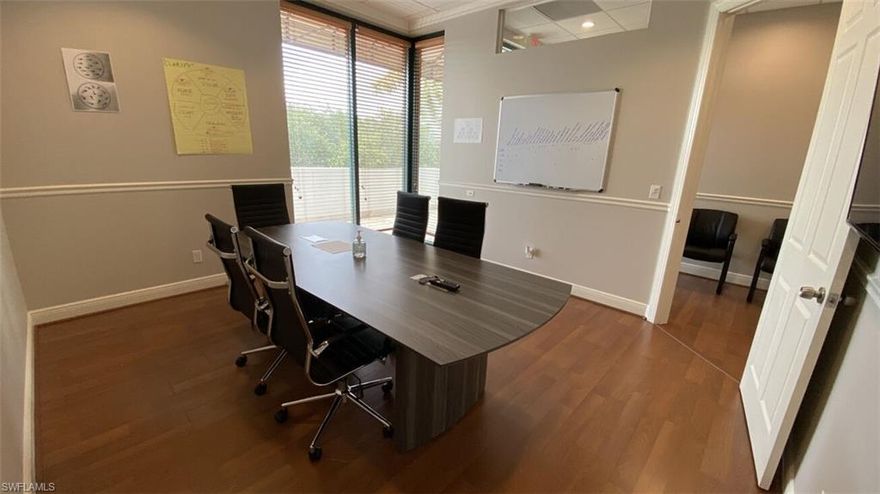 A very efficient layout for this 2nd floor office condo. Why lease an office at today's very high rent rates when you can own this office for much less. The conference room and entrance are bright with lots of glass. Built-in administrative desks and conveniently located ADA restroom are an ideal layout. 4 offices with plenty of storage space for any type of business with a 2-5+ person team. Lots of cabinets in the kitchenette with sink, perfect for lunch or serving up espresso shots during a long afternoon. The building offers a lot of parking, great bar and dining immediately downstairs for entertaining clients or company lunches. 


This location is prime being very close to both downtown Naples and the courthouse.? An ideal path of progress where new development is happening all around it and several large projects in the beginning stages.?