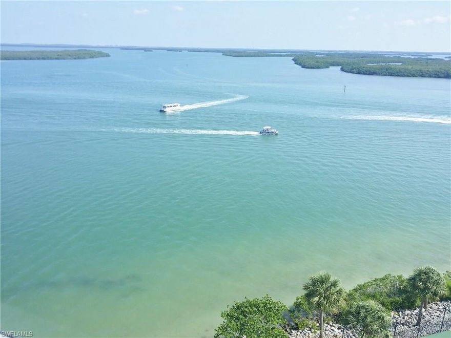 This 9th Floor, 270 degree breath-taking view offers the Best Value in the Island Beach Club! See dolphins and an array of sea life in Estero Bay, and a proverbial boat parade every day. A short walk to Lover’s Key State Park and Flipper’s Restaurant adds to waterfront lifestyle! Within this gated community is a beautiful bay-side pool, spa, private beach area, tennis court and free-standing clubhouse with fitness and billiards. Covered garage parking and A/C storage are included. The 22’ screened lanai offers plenty of space for relaxing or entertainment. Use it as is, or upgrade it, it is a bargain either way! Publix grocery and shopping is only a few minutes north, and Doc's Beach House and Big Hickory Seafood Grill in Bonita Springs are less than 7 minutes south. Talk to any resident and see for yourself why they love this semi-secluded tropical atmosphere! It is truly unique, and the island style living is hard to find. This one-owner, 2 bedroom, 2 bath residence is offered Turnkey and is easy to see. Call for the flexible rental and reasonable pet policy.