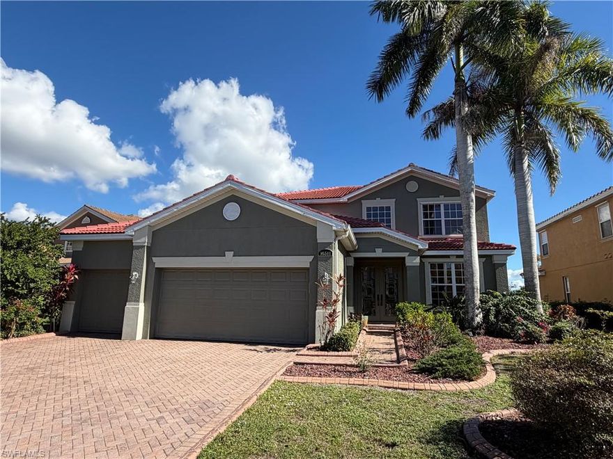 Located in the desirable Colony Trace subdivision near the Gulf beaches, this spacious two-story home sits on a lakefront cul-de-sac lot just off Winkler Extended Road and Summerlin Road. Welcome to this stunning 5-bedroom, 3.5-bathroom home located in the heart of Fort Myers, FL. This property has a spacious 3-car garage, providing ample space for vehicles and storage. The home is situated in a cul-de-sac, offering a sense of community and safety. One of the standout features of this home is its storm protection amenities, providing peace of mind during Florida's stormy seasons. With its generous living spaces and stylish finishes, you'll enjoy a perfect setting for relaxing and entertaining. This home is a perfect blend of style, comfort, and convenience, making it a must-see for anyone looking to settle in Fort Myers.