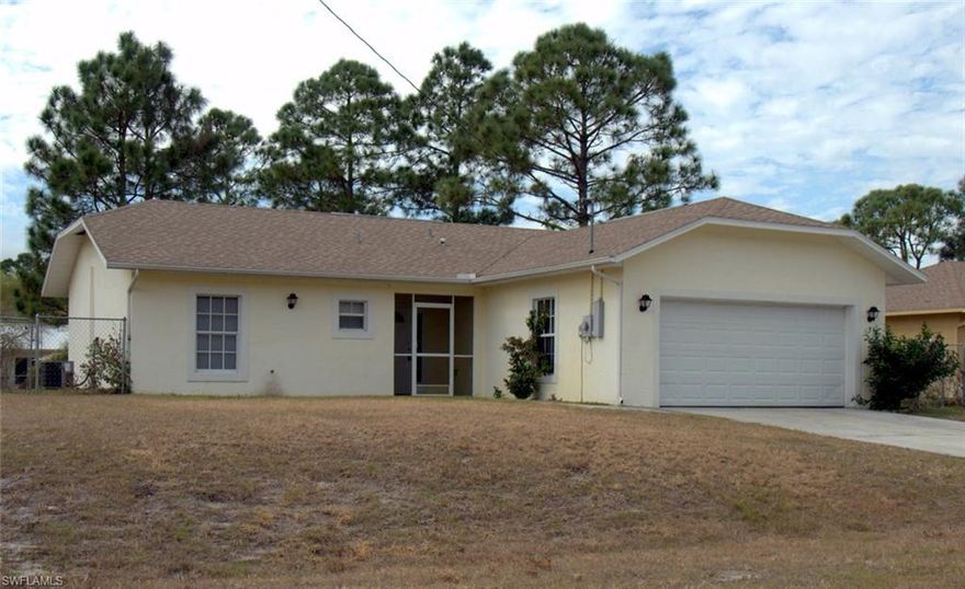 Whether you are looking for a great investment opportunity or a place to call home for your family don't miss out on this great opportunity! This 3 bedroom / 2 bath home with a large fenced in back yard can be a perfect home! With a location just two miles off HWY 82 in Lehigh Acres you can easily get to where you need to be. Schedule your showing today!