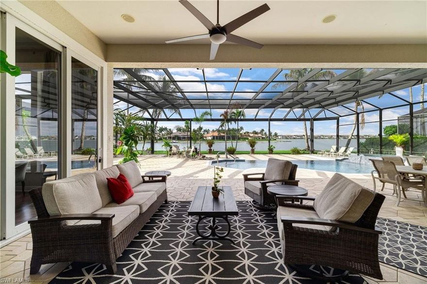 Experience spectacular waterfront living in Miromar Lakes, where breathtaking panoramic views of Lake Como steal the show and luxury surrounds you at every turn. Perfectly positioned along the water, this exceptional residence captures breathtaking vistas from sunrise to sunset, creating a stunning backdrop for everyday living. With an open-concept design, abundant natural light, and expansive sliders that frame the sparkling lake, the home seamlessly blends sophisticated interiors with the beauty of its unforgettable setting. A private boat dock offers direct access to over 700 acres of freshwater lakes, inviting endless days of boating, paddleboarding, and waterfront enjoyment. The striking European-style kitchen is both elegant and functional, featuring two-tone cabinetry, double ovens, a wine cooler, and an oversized breakfast bar perfect for gathering and entertaining. The great room is equally captivating, anchored by a sleek contemporary marble fireplace and surrounded by spectacular water views. The spacious primary suite is a private retreat with direct lanai access, while the outdoor living area is nothing short of sensational, showcasing a brand-new pool and spa with sun deck, a fully equipped outdoor kitchen, and covered seating areas—all designed to maximize the breathtaking waterfront scenery. Additional highlights include four bedrooms, four bathrooms, a newer roof, lush tropical landscaping, and a three-car garage. Located within the award-winning Miromar Lakes Beach & Golf Club, residents enjoy a truly unmatched resort lifestyle with a private three-mile white-sand beach, vibrant Beach Club, zero-edge infinity pool, championship golf, tennis, pickleball, bocce, full-service spa, fitness center, marinas, waterfront dining, and an exciting social calendar. This is a rare opportunity to own a home where luxury, lifestyle, and spectacular lake views come together in one unforgettable property.   Miromar Lakes offers an extraordinary resort lifestyle with a private three-mile white sand beach, vibrant Beach Club, 10,000-square-foot zero-edge infinity pool, championship golf, tennis, pickleball, bocce, full-service spa, fitness center, marinas, waterfront dining, and an exciting social calendar. Boating and water sports on over 700 acres of freshwater lakes make this community truly one of a kind. Paired with the home’s spectacular Lake Como views, this is luxury living at its finest. Every day feels like a vacation in one of Southwest Florida’s most sought-after communities.