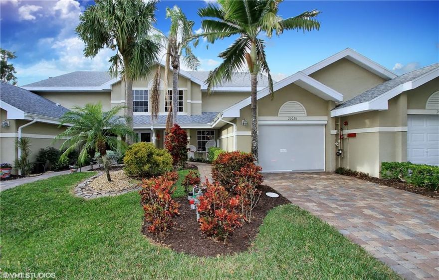 Master is on the ground floor of the spacious Barbados model townhouse in Breckenridge. Just pack your clothes and stop at the grocery store, as this home is being sold turnkey. Besides the paver driveway and patio, the lanai is enclosed with sliding glass doors and overlooks a lake. Other upgrades include laminate, oak bannisters and a 3 year old air conditioner. Breckenridge offers bundled golf, 5 swimming pools, a very active tennis club, and bocce. This is a very friendly and socially active community. Estero is in the heart of Southwest Florida with quick access to Naples and Ft Myers. Breckenridge is about 15 minutes from the airport, close to 3 huge malls, more restaurants than you can visit in a season, a library and a state park.