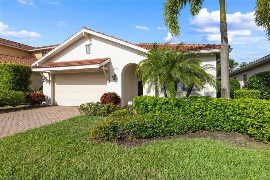 This move in Ready home is in the heart of North Naples. A gently lived in home, with appointments and upgrades to include :  Granite Kitchen and Bath Counters, Stainless Steel Appliances, Designer Ceiling Fans and Lighting, window treatments , Over Sized ceramic Tiles, Matching Faucets (and Hardware) Formal Dining Room, Tray Ceilings, Large Walk in Closet in Master Bedroom, Kitchen Pantry. Finally , this community has a pool,  community room and a gym.