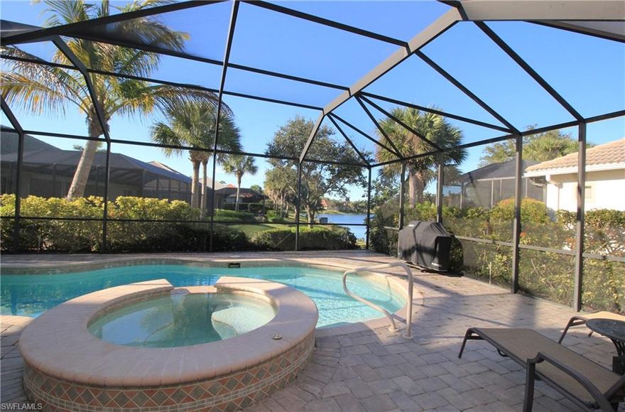 Amazing Views with many upgrades, This gorgeously maintained home in Delasol has it all. Inviting/Open floor plan with extensive upgrades including oversize pool lanai, 8' doors, upgraded trim & moldings. Tile throughout Great Room, Dining, Kitchen, Dinette and Entry. Close to all the "A" Rated Schools in the District, and fantastic Delasol amenities with superb North Naples location right off Livingston Road. Just minutes to the Beaches & Wiggins Pass Park, RSW airport and world class shopping! The much anticipated, Seed to Table Oakes Farm Marketplace is practically across the street. Low HOA fee of $750/qtr. make this one of the best values in Naples. Call today for more details!