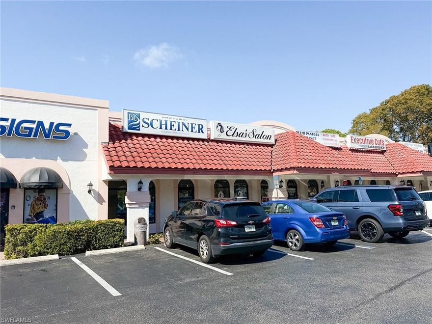 Available August 1, 2026.  This 1,100 SF first-floor professionally decorated office suite offers excellent convenience, with parking in both the front and rear of the property and the ability to install a large illuminated can-type sign for exceptional visibility. Located directly across from the Collier County Courthouse and Government Center, it is ideally suited for a law firm, real estate office, accounting practice, or other professional business serving court-related clientele.

Common Area Expenses, real eastate taxes, insurance (CAM expenses) are estimated at $7.21 psf.  Landlord is seeking a five year term.