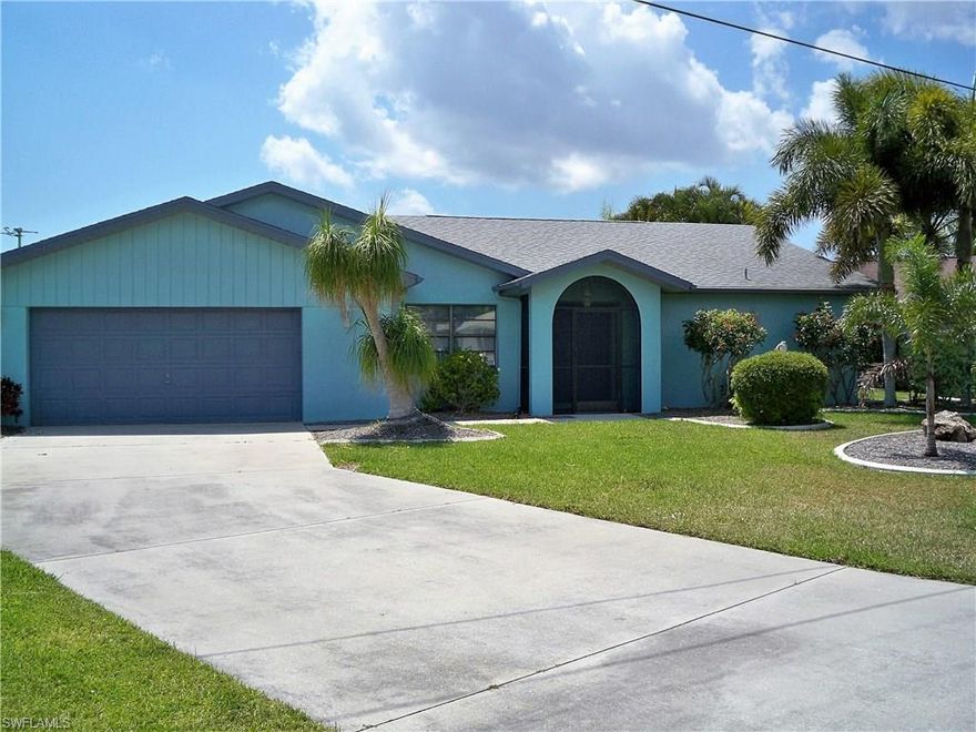 Turn key property. One bridge to the Caloosahatchee River. Fully furnished including flat ware, dishes, glasses, cups, saucers, linen, towels, etc. Boat lift. Open floor plan with formal dining area.