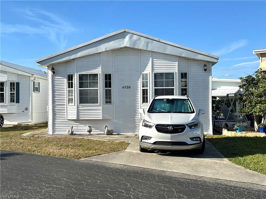 Welcome to your new paradise in Riverwoods Plantation, a vibrant 55+ community featuring 640 units where you own your land! This charming 1997 mobile home has two spacious bedrooms and two full baths, providing ample room for comfort and relaxation. The roof was updated in 2016 and air-conditioning was installed in 2015, ensuring a cool and secure living environment.

This home's prime location offers easy access to the on-site clubhouse, the heart of the community's abundant activities. Engage in a variety of recreational options such as water aerobics, pickleball, shuffleboard, tennis, bocce, horseshoes, water volleyball, sand volleyball, and much. For those who love to socialize, enjoy line dancing, breakfast gatherings, craft shows, card games, that will keep you connected with your neighbors and friends.

Riverwoods Plantation also caters to the boating enthusiasts with convenient storage for water toys and a private boat ramp leading to the picturesque Estero River, which flows into the stunning Estero Bay and the Gulf of America. 

Embrace the laid-back lifestyle of Southwest Florida! Whether you're looking for a part-time retreat or a full-time residence, this mobile home is the perfect place to call your own. Enjoy the sunshine, community spirit, and endless activities that make Riverwoods Plantation a delightful place to live.