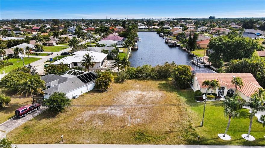 Location Location Location.  Check out this premium gulf access building site in SW Cape Coral's unit 74.  This lot has one of the best views in the area and looks directly down the canal.  Get on the boat from your backyard and head out fishing or to the area beaches and waterfront restaurants.  The neighborhood is convenient to restaurants, shopping, the airport, and the beaches by car.  City utilities are in with only a small assessment balance remaining.  Purchase this lot today for investment or for a build.