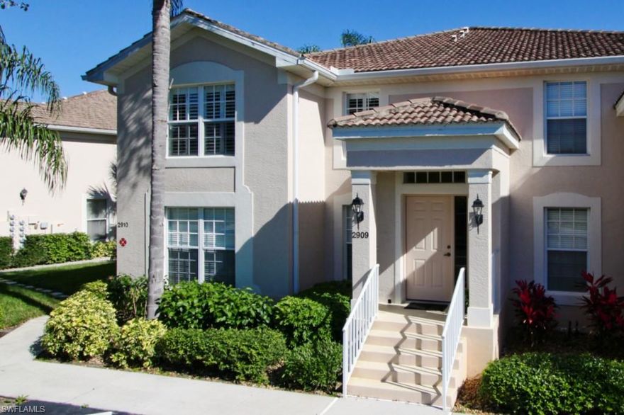 This Popular 2nd Floor END-UNIT Orchid offers 1558 SQFT of living area with volume ceilings, is in pristine condition and shows like a model.  Enjoy long lake views and the Par 3, Fourth Hole from the spacious lanai.  The numerous Custom Upgrades include tile in all wet areas including the lanai, Plantation Shutters throughout, Electric Hurricane Shutters, Corian counter tops with extended Breakfast Bar in the kitchen along with raised wood panel cabinets.  It is conveniently located very close to the pool as well!  The condo is offered Turnkey Furnished with exclusions.  Spring Run offers golf with clubhouse amenities including casual and fine dining along with Tennis courts, Bocce Ball, & Fitness Room. The golf course renovation is now under way and is scheduled to be completed early November 2014.  Centrally located minutes away from Coconut Point Mall, 20 minutes to the beach and SWFL International Airport. Quick drive to Gulf Coast Town Center, FGCU, Miromar Outlet Mall and Germain Arena where you can enjoy hockey, concerts, and other events.