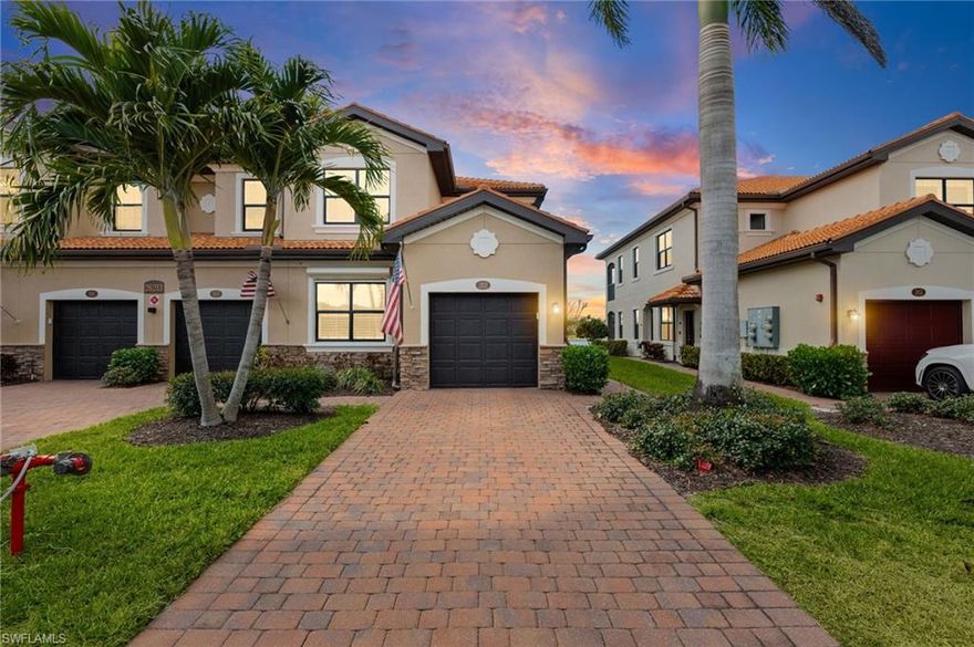 Imagine stepping into your own slice of Southwest Florida paradise in the highly sought after gated community of Paloma, where serene lake and fountain views greet you from this stunning second floor coach home. Bask in breathtaking sunsets over the water while enjoying abundant natural light that floods every room. This corner unit condo gives natural light in every room and there's no carpet in sight, just pristine tile floors throughout for easy, elegant living.
This bright, open concept residence with an attached garage boasts a modern kitchen featuring granite countertops, stainless steel appliances, a generous center island ideal for entertaining, a large walk in pantry. The spacious layout includes three full bedrooms plus a versatile den perfect for a home office, guest room, or fitness space, along with two well appointed baths. The primary suite offers peaceful lake views, a walk in closet, dual vanities, and a luxurious walk in shower. Step out to the screened lanai to relax with gentle breezes and tranquil water vistas, or retreat to the attached one car garage equipped with 2 ceiling mounted storage racks.
This end unit coach home delivers move in ready comfort with upgrades throughout including plantation shutters and is in a dog friendly association that welcomes large pups (with reasonable breed restrictions). HOA fees remain refreshingly low with no CDD fees and no lender required flood insurance, keeping costs manageable while providing resort style perks: a sparkling junior Olympic-size pool, renovated clubhouse, fitness center, tennis and bocce courts, plus a vibrant calendar of resident activities including bike club, mahjong, poker nights, water aerobics, book club, ladies' luncheons, and more.
Nestled west of I-75 in Bonita Springs, you're just five minutes from charming Downtown Bonita Springs, ten minutes to Coconut Point Mall or The Promenade for premier shopping and dining, fifteen minutes to pristine Gulf beaches, and twenty five minutes to RSW International Airport. Surrounded by lush landscaping, sidewalks, and sparkling lakes, Paloma offers the ultimate low maintenance Florida lifestyle whether as a full time haven, seasonal escape, or smart investment. This competitively priced gem is available now and ready to welcome you home to endless sunshine and coastal charm!