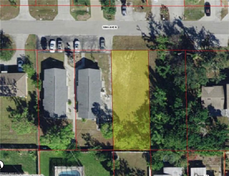 Located west of US 41 this Southern Exposure lot is situated in the desirable 6th Block of Naples Park, located between 646 and 660 108th Ave. This parcel is adjacent to 660 108TH AVE. This block is surrounded by well-maintained homes and that are selling for $650k+. Lot size is 6,534 SF which can easily accommodate a ranch-style single family home with either a one or two-story construction. Act now!! This opportunity won’t last long. Conveniently Located within walking distance to The Ritz Carlton Beach Resort, Vanderbilt Beach, Delnor-Wiggins Pass State Park and Mercato, LA Fitness, Whole Foods, Trader Joes, Publix,! No home owner fees.
