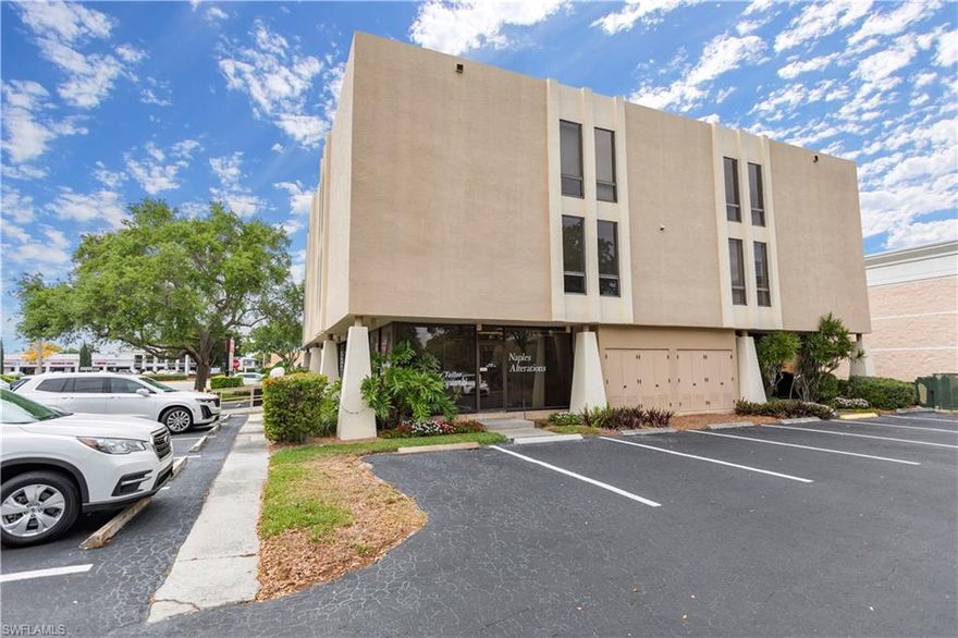 Great Opportunity to open your business in the desirable area of Naples, FL. This professional office building houses Medical, Real Estate and Legal offices. This first floor unit is located in the Naples Southern Plaza. The unit features exterior glazing along two sides and interior glazing along the common lobby. Open concept featuring partitions with a reception area, an open work area, a storage closet and one private bathroom. Strong market area!!! Great access and exposure from main rd (Tamiami Trail North/41) 
Sizable parking lot! HOA fees $796.70/quarterly. BEING SOLD AS IS