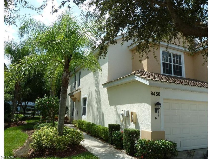 Lakewood Village is a gated community conveniently located in the heart of South Ft Myers! Just minutes to the beaches, airports, dining, & entertainment.  This 3 bedroom, 2.5 Bath, plus 2 car garage end unit is spacious and bright. With 1,767 sq ft of living, you will feel like you have your very own private home without all the upkeep. Freshly painted throughout and very well maintained. The new washer & dryer is upstairs with all 3 bedrooms, which makes doing laundry that much easier. The large kitchen has a new dishwasher, wood cabinets, a large pantry, & breakfast area. The family room/dining area is perfect for entertaining. You will really enjoy the screened lanai overlooking the lush landscape. This home has had very little use and is in excellent condition. Perfect for year round living or would make a great vacation home. Call today for your private showing!