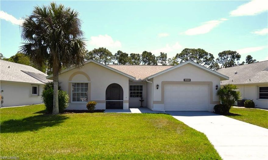 Welcome to this highly desirable Martinique model, offering 2 bedrooms plus a den, 2 bathrooms, over 1,200 square feet of living space, and a 1-car garage. This turnkey, move-in-ready home has been beautifully maintained and is perfectly positioned on a private preserve lot, delivering serene views and exceptional privacy.

Inside, you’ll find updated flooring throughout with no carpet, creating a clean and modern feel. The bright, open kitchen features new countertops and a charming breakfast nook wrapped in windows, ideal for enjoying peaceful backyard scenery. The spacious primary suite includes a walk-in closet, offering both comfort and convenience.

One of the home’s standout features is the upgraded Florida room, providing additional living space with tranquil views of the lushly landscaped yard and preserve. Whether sipping morning coffee, entertaining guests, or unwinding with a book, this inviting space is sure to become a favorite.

Located in Sabal Springs, a premier 55+ gated community, residents enjoy an exceptional array of amenities, including a clubhouse with restaurant, championship pay-per-play golf course, tennis courts, driving range, putting green, Olympic-size pool, spa, fitness center, library, dance floor, and a full calendar of social clubs and activities. Additional perks include Wi-Fi, cable, a manned guard gate with 24-hour patrol, and professional exterior painting every seven years, all included with a low HOA fee under $368 per month.

Don’t miss this opportunity to own one of Sabal Springs’ premier preserve homesites. Schedule your private showing today!