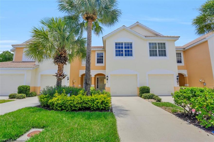 Highly sought after Lakewood Village Townhouse, 3 bedroom 2 and a half bath townhouse with attached one car garage. Very clean, New AC unit! This move in ready unit features ground floor access to the garage, a spacious kitchen with breakfast bar, great room and the 1/2 bath. The bedrooms are located on the second floor with a split floor plan and convenient utility room with washer and dryer. Lakewood Village is a gated community conveniently located in South west Fort Myers and close to Sanibel Island, Ft. Myers Beach, shopping, restaurants and much more. Walk or bike to nearby Lakes Park, Miniature Golf, or enjoy a day at the beach or boating!